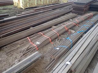 Quantity of Steel Flat Bar Approx. 20'x3/4"x3/16". Note:  Lot Only Includes Steel Marked with Orange Ribbon.