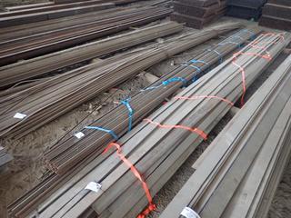 Quantity of Approximately  20'x1"x1" Steel Angle, 1/4" Thickens. Note:  Lot Only Includes Steel Marked with Blue Ribbon.
