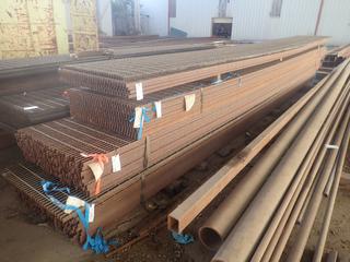 Quantity of (10) Sheets of Steel Grating Approx. 24'x3'x1". Note:  Lot Only Includes Steel Marked with Orange Ribbon.