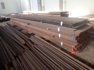 Quantity of (4) Sheets of Steel Grating Approx. 24'x3'x2". Note:  Lot Only Includes Steel Marked with Orange Ribbon.