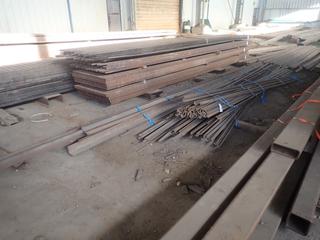 Quantity of Approximately 20'x1 1/2"x1 1/2" Steel Angle, 1/4" Thickness c/w Quantity of 20' Lengths Assorted Flat Bar & C Channel. Note: Lot Only Includes Steel Marked with Blue Ribbon.