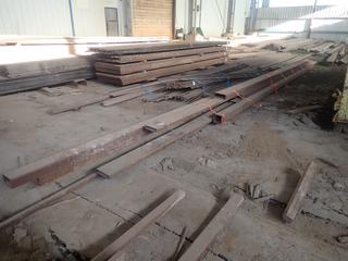 Quantity of 6", 8", 10" x 4" and 8", 3 3/4" x 2" Steel Rectangular Channel c/w 6"x6" Square Channel, Lengths From 30'to 40'. Note: Lot Only Includes Steel Marked with Orange Ribbon.