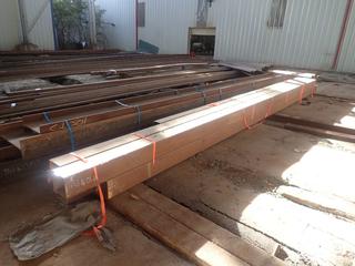 Quantity of (5) Steel Square Channels Approx. 26'x8"x8" c/w (1) Steel Rectangular Channel Approx. 256"x8"x6". Note:  Lot Only Includes Steel Marked with Orange Ribbon.
