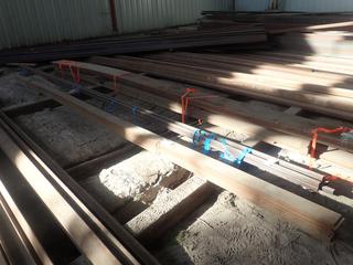 Quantity of (6) Sections of Steel Square Channel Approx. 24'x1 1/2"x1 1/2", 1/4" Thickness. Note: Lot Only Includes Steel Marked with Blue Ribbon.