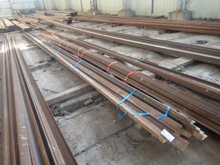 Quantity of Steel Angle Approx. 40'x4"x3", 1/4" Thickness. Note: Lot Only Includes Steel Marked with Blue Ribbon.