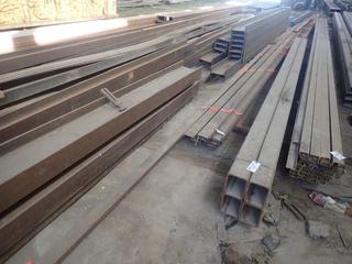 Quantity of Assorted C-Channel Approx. 40'x5"x1 12/", 1/4" Thickness, and 40'x8"x2 1/2" , 1/2" Thickness. Note:  Lot Only Includes Steel Marked with Orange Ribbon.