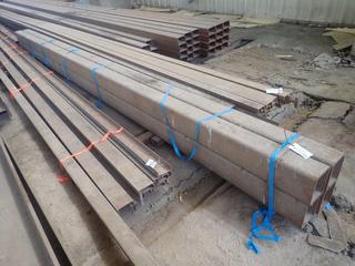 Quantity of (4) Steel Rectangular Channel Approx. 21'x8"x3/8" Thickness. Note:  Lot Only Includes Steel Marked with  Blue Ribbon.