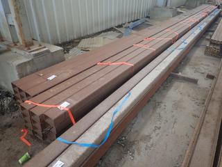 Quantity of (12) Sections of Steel Rectangular Channel Approx. 48'x6"x4", 1/4" Thickness. Note: Lot Only Includes Steel Marked with Orange Ribbon.