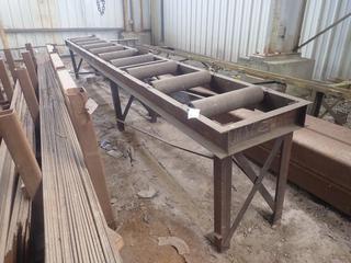 (1) Steel Roller Table Approx. 20'x40" c/w 20 3/4" Rollers. Note: Lot Only Includes Steel Marked with Orange Ribbon.