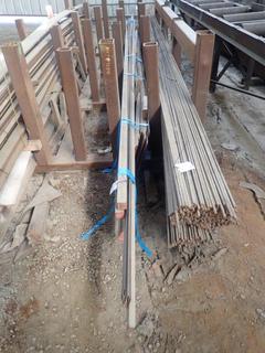 Quantity of Solid Steel Bar Approx. 20'x2"c2" c/w Approx. 16'x13 1/4"c1/4" Steel Plate & 20'x2"x1/4" Flat Bar. Note:  Lot Only Includes Steel Marked with Blue Ribbon.