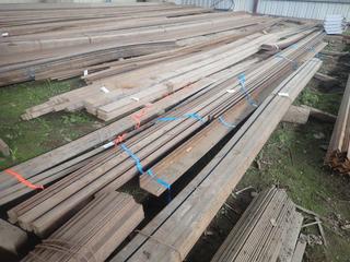 Quantity of Assorted Angle Steel Approx. 40' Lengths 3 1/2"x3 1/2"x1/4" & 7"x4"x3/8". Note: Lot Only Includes Steel Marked with Blue Ribbon.