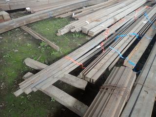 Quantity of Steel Flat Bar Approx. 20'x2 1/2"x1/4". Note: Lot Only Includes Steel Marked with Orange Ribbon.