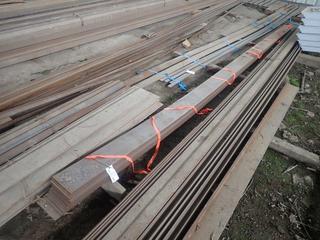 Quantity of Steel Flat Bar Approx. 20'x8"x1/4". Note:  Lot Only Includes Steel Marked with Orange Ribbon.