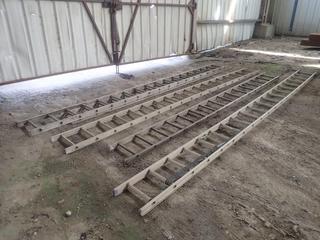 Quantity of Aluminum Extension Ladders Requiring Repair. Note:  Lot Only Includes Steel Marked with Orange Ribbon.