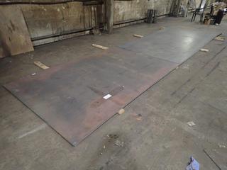 Quantity of (3) Steel Plates Approx. 24'x6"x1/4" c/w (1) Steel Sheet Approx. 163"x6'x1/4".