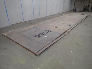 Quantity of Checked Steel Plate (2) Approx. 32'x6'x1/4" (1) Approx. 32'x8'x1/4".