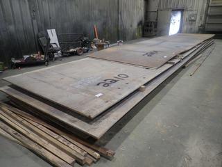 Quantity of (4) Sections of Steel Plate Approx. 40'x8'x1". Note:  Does Not Include Checkered Plate On Top.