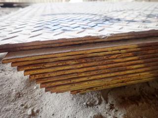 (16) 5'x20'1/2"x1/4" Checker Plated Steel Plate.