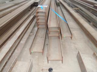 (10) Sections of Steel I-Beam Approx. 23'x12"x8" c/w (2) Sections of Steel I-Beam Approx. 30'x12"x8". Note:  Lot Only Includes Steel Marked with  Blue Ribbon.