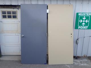 (1) 36in X 83 1/2in And (1) 35 1/4in X 83 3/4in Steel Doors