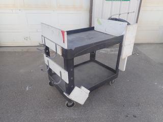 3ft X 2ft X 33in Rubbermaid Portable 2-Tier Shop Cart