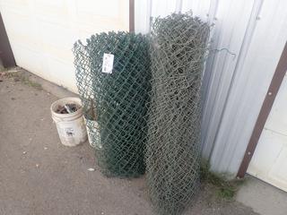 Qty Of Chain Link Fence C/w Post Clamps