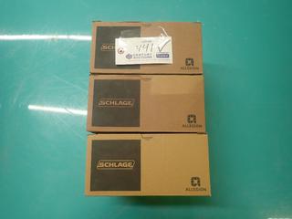 Qty Of (3) Schlage Commercial Hardware Door Handle Kits