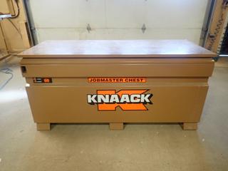 5ft X 2ft X 29in Knaack Storage Box C/w Hard Hats, First Aid Kits, Vest, Caution Ribbon, Tape, Paint Trays And Misc Supplies