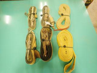 Qty Of (3) 2in Ratchet Straps, (2) 2in Slings And (1) 4in Ratchet Strap 