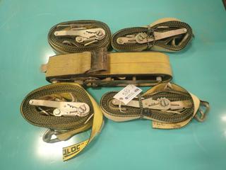 Qty Of (4) Assorted 2in Ratchet Straps C/w (1) 4in Rathet Strap