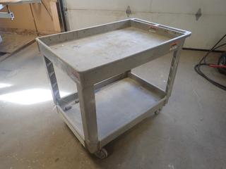 3ft X 2ft X 33in Portable Rubbermaid 2-Tier Shop Cart