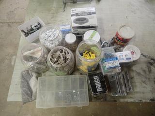 Qty Of Screws, Fasteners, Machine Screws, Door Hinges, Flange Wax Gaskets And Misc Supplies