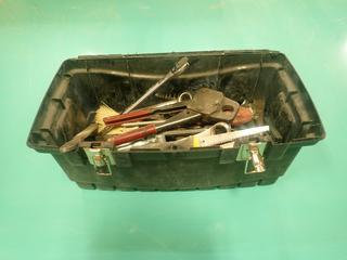 Toolbox C/w Wrenches, Wire Brush, Cutters, Files, Crimper And Assorted Hand Tools