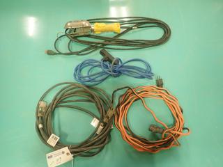 Qty Of Extension Cords C/w (1) Trouble Light