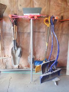 Qty Of Snow, Spade And Square Top Shovels C/w Sledge Hammer And Ice Chippers