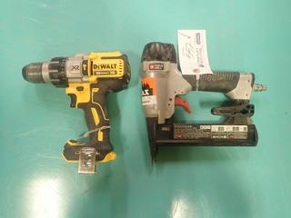 Dewalt DCD996 20V 1/2in Hammer Drill C/w Porter Cable Model NS150C Narrow Crown Stapler