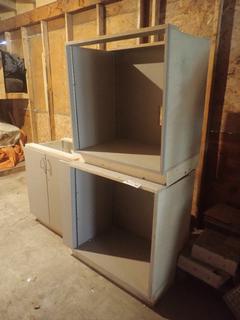 Qty Of (3) 32in X 22in X 35 1/2in Base Cabinets, (1) w/ Doors
