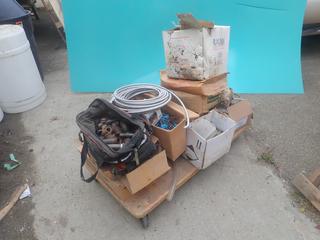 Qty Of Nipples, Electrical Wire, Elbows, Rivets, Inserts, Strip Ease Ties, Cart And Misc Supplies