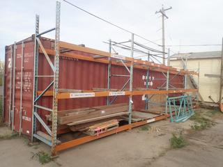 Qty Of (4) Sections Of 11ft X 44in X 112in Pallet Racking *Note: Contents Not Included, Buyer Responsible For Dismantle And Load Out*