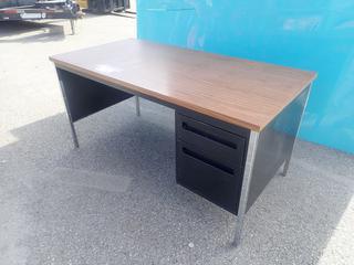 60in X 30in X 29 1/2in 2-Drawer Desk *Note: Chip In Top Of Desk*