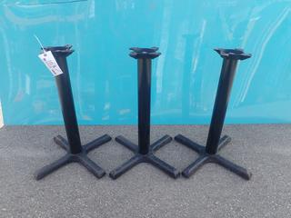 Qty of (3) 28in Metal Table Bases