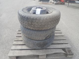 (1) Kumho Power Guard 8.75 R16.5LT Tire And (2) Delta Majestic A/S P225/70 R15 Tires