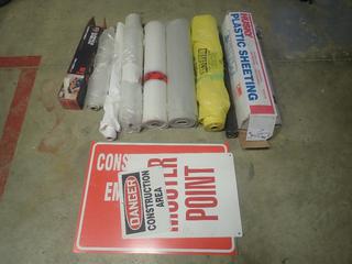 Qty Of Poly, Carpet Shield Temporary Adhesive Film, Construction Signs And Plastic Sheeting