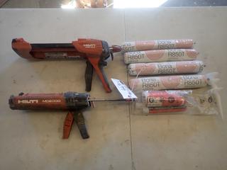 Qty Of Bona R850T Adhesive C/w Hilti HDM500 And Hilti MD2000 Adhesive Dispensers