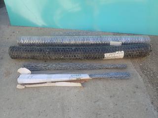 Qty Of Galvanized Hanger Wire C/w Chicken Wire