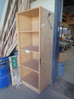 29 1/2in X 24in X 80in 4-Tier Wood Shelf