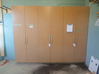 112in X 15in X 86in 6-Door Storage Cabinet *Note: Contents Not Included, Buyer Responsible For Load Out, Note Item Cannot Be Removed Until October 8th Unless Mutually Agreed Upon*
