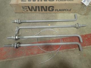 Qty Of (4) J-Bolts For Gate Hinge