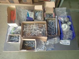 Qty Of Toggle Bolts, Concrete Anchors, Door Stop Hardware And Misc Supplies