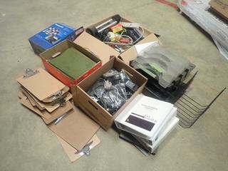 Qty Of Clip Boards, Power Bars, Phones, File Holders, Binders, Markers And Misc Office Supplies